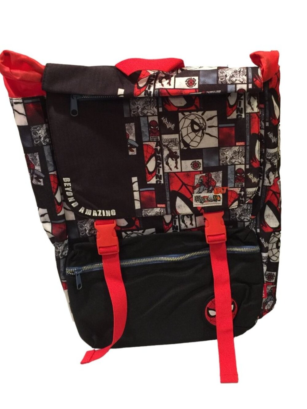 Disney Parks BEYOND AMAZING Spiderman Adjustable Backpack Red Black